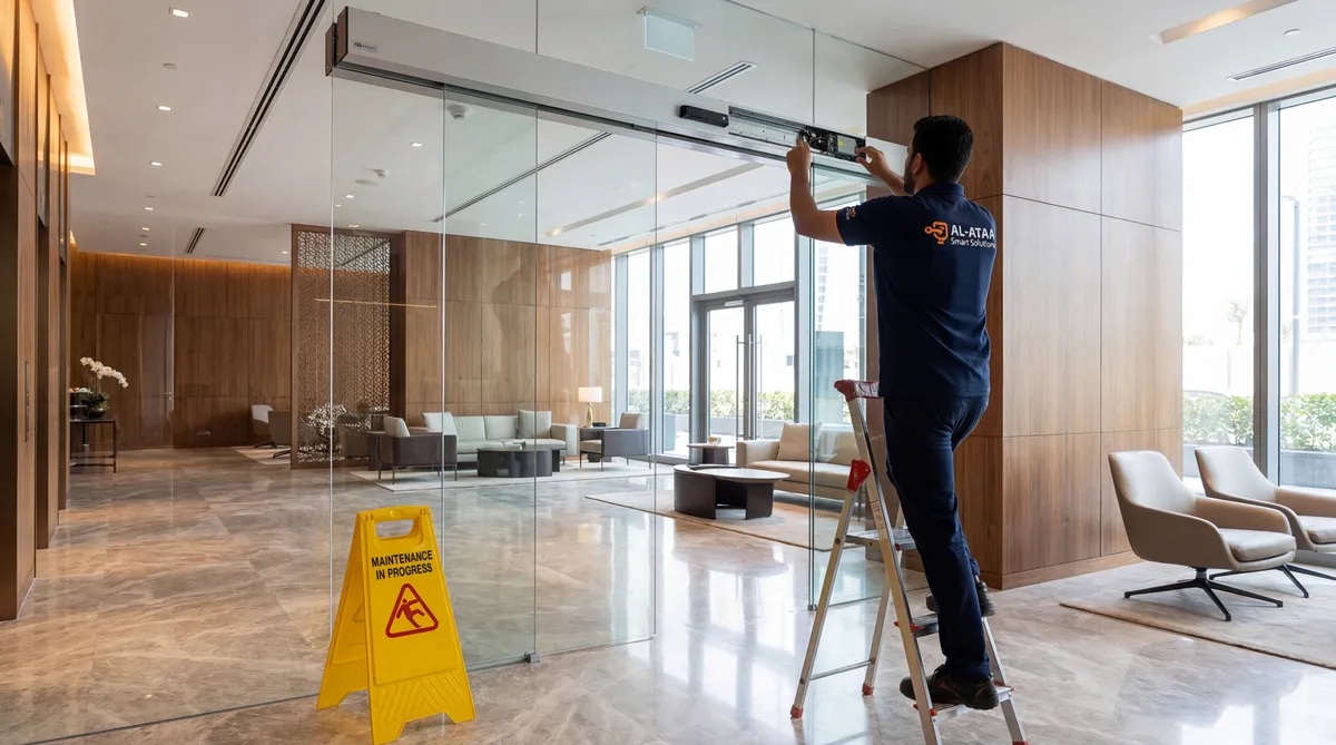 Automatic Glass Door Repair - تصليح باب زجاج سنسر